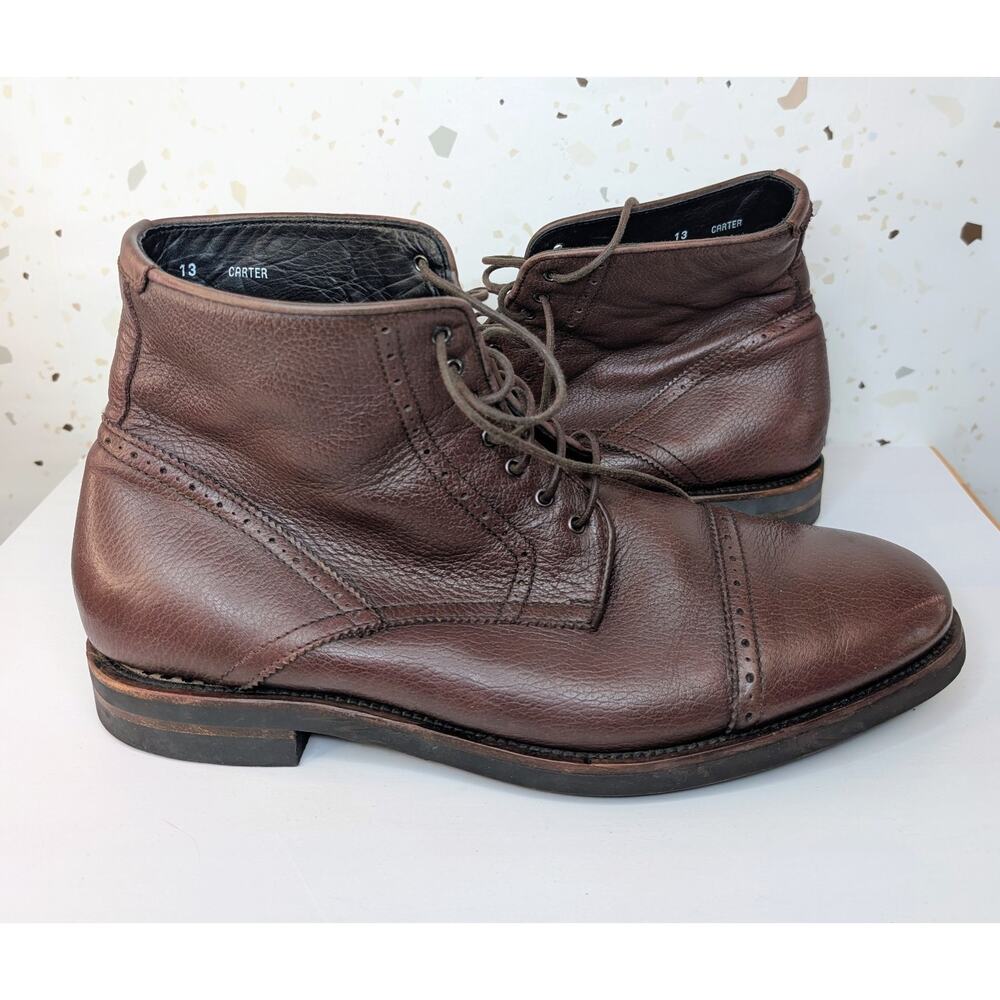 AQUATALIA Carter Brown Leather Cap Toe Boots 13D Need Repair